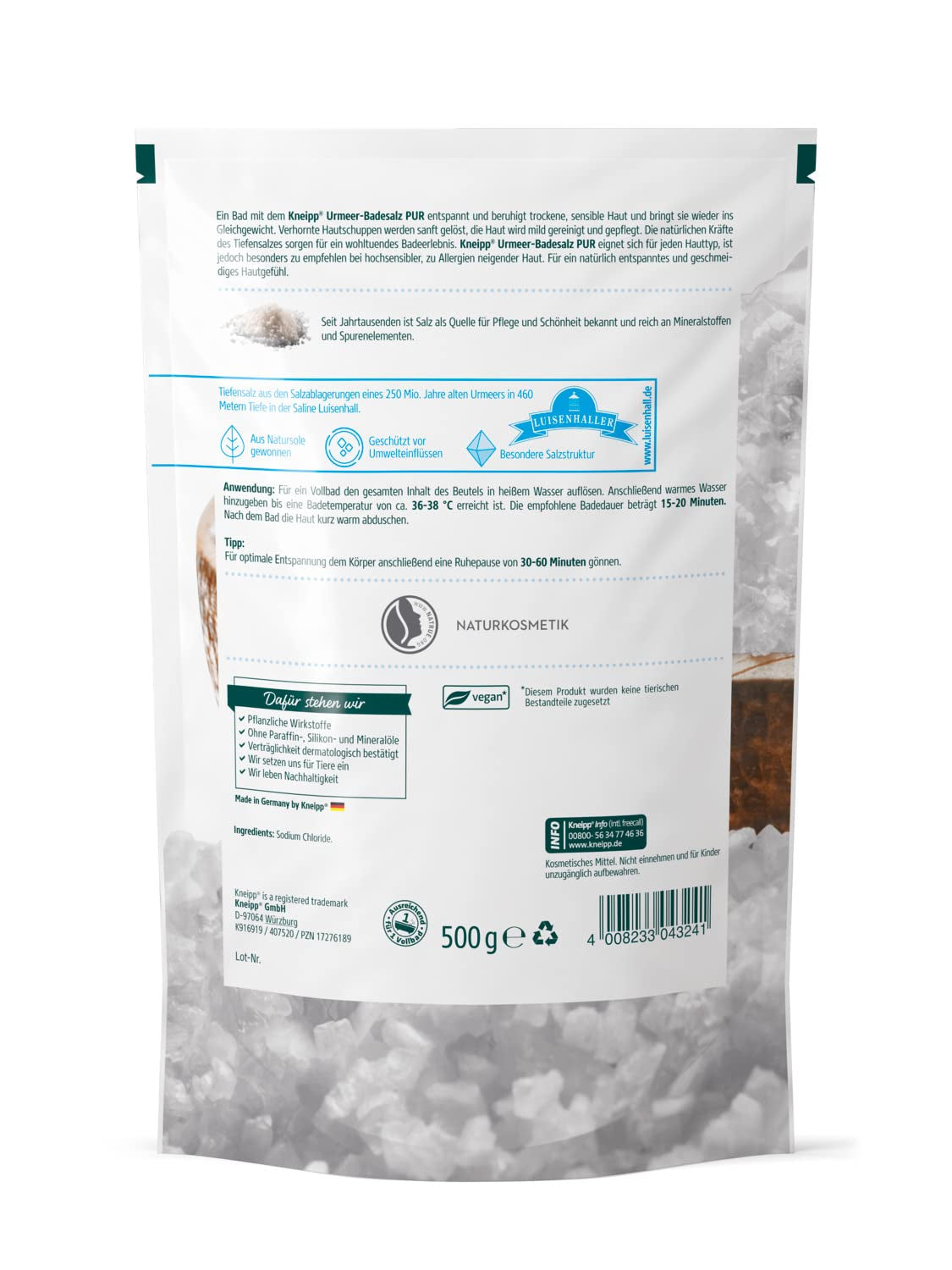 Kneipp Sensitivederm Urmeer-Badesalz, Weiß, 500 G (1Er Pack)