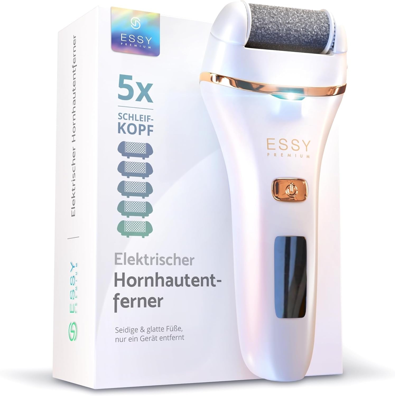 Hornhautentferner Elektrisch Testsieger Mit 5 Ersatzrollen Hornhaut Entfernen Elektrischer Hornhautentferner Fußpflegegerät Pediküre Set Elektronisch Fußpflege Hornhautfeile (White)